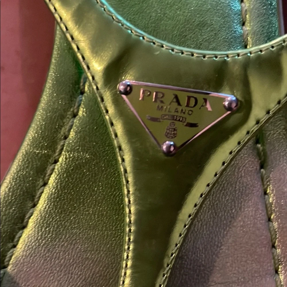 Prada Green Sandals Sleek Minimalist Design